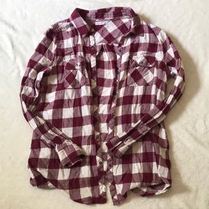 Melrose and Market Red and White check flannel